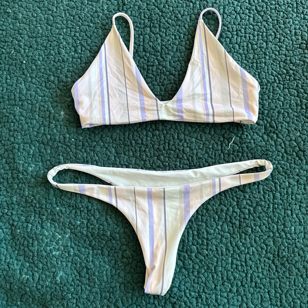 Retro stripped bikini set